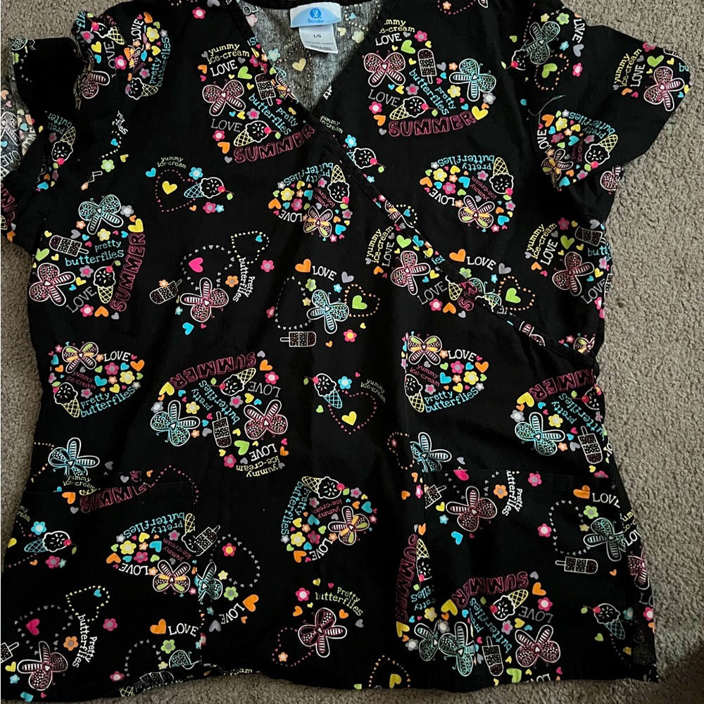 Love Butterflies Scrub Top